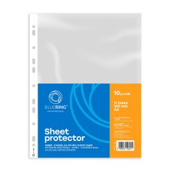 Genotherm lefűzhető, A4, 100 micron jumbo víztiszta Bluering® 10 db/csomag, Lefűzhető genotherm Bluering