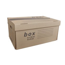 Archiváló konténer karton doboz fedeles 54x36x25cm, felfelé nyíló tetővel Fornax Archiválás Fornax