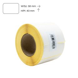Etikett címke thermo, 43x58mm, tekercses, 600 címke/tekercs fehér Etikett - címke Egyéb