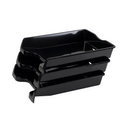 Irattálca műanyag 355, 355x255x60mm, Bluering® fekete Irattálca Bluering