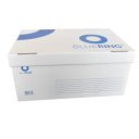 Archiváló konténer karton doboz fedeles 54x36x25cm, felfelé nyíló tetővel Bluering® fehér-kék