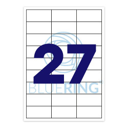 Etikett címke, 70x32mm, 100 lap, 27 címke/lap Bluering® Etikett - címke Bluering