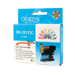 Brother LC123 tintapatron cyan ORINK Tintapatron kompatibilis Orink