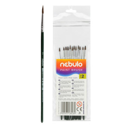Ecset 2-es festett nyéllel 12 db/csomag, Nebulo Iskolai ecset és kelléke Nebulo