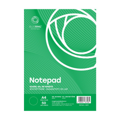 Jegyzettömb ragasztott, A4, 50lap, Bluering® sima Jegyzettömb ragasztott, A4, 50lap, Bluering® sima