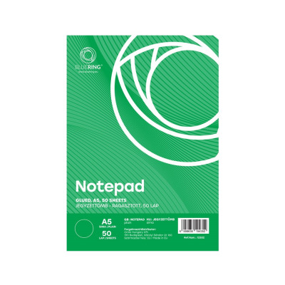Jegyzettömb ragasztott, A5, 50lap, Bluering® sima Jegyzettömb ragasztott, A5, 50lap, Bluering® sima