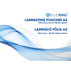 Lamináló fólia A4, 150 micron 100 db/doboz, Bluering® Kötészeti kellék Bluering