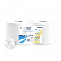 Kéztörlő 2 rétegű tekercses átmérő: 25 cm 100% cellulóz belső magos 2 tekercs/karton Strong Lucart Multi-Use_852360J Papírtörlők Lucart