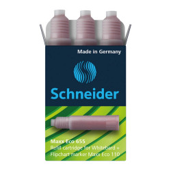 Utántöltő patron tábla- és flipchart markerhez 3 db/csom Schneider Maxx Eco 110 piros Flipchart marker Schneider