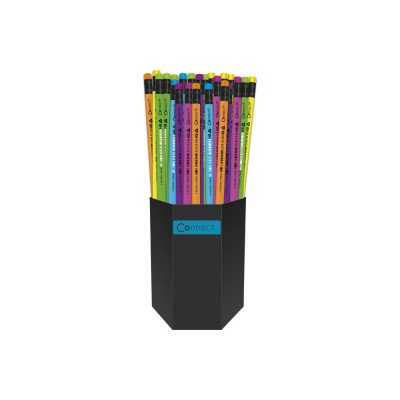 Grafitceruza HB, radíros, fluo színű test és radír, Connect 72 db/csomag, Grafitceruza HB, radíros, fluo színű test és radír, Connect 72 db/csomag,