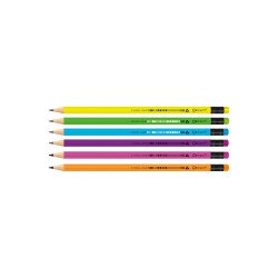 Grafitceruza HB, radíros, fluo színű test és radír, Connect 72 db/csomag, Grafitceruza Connect