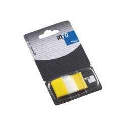 Jelölőcímke 25x43mm, 50lap, műanyag, Info Notes Info Flags transzparens sárga Jelölőcímke Info Notes