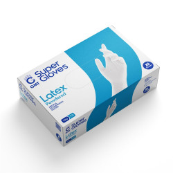 Gumikesztyű latex púderes XL 100 db/doboz GMT Super Gloves fehér Gumikesztyű GMT