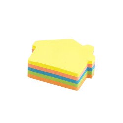 Jegyzettömb öntapadó, ház alakú, 250lap, Bluering® 5 klf.neon szín Öntapadó jegyzettömb Bluering