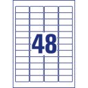 Etikett címke, 45,7 x21,2mm, univerzális visszaszedhető, 48 címke/ív, 25 ív/doboz, Avery fehér