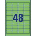 Etikett címke, 45,7 x21,2mm, univerzális visszaszedhető, 48 címke/ív, 20 ív/doboz, Avery zöld
