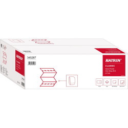 Kéztörlő 2 rétegű Z hajtogatású 160 lap/csomag 25 csomag/karton Classic None Stop M2 Katrin_34528 fehérített