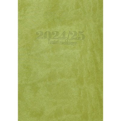 Tanári határidőnapló A5, műbőr 150mmx210mm, fehér lapokkal világoszöld 2026/2027 Realsystem
