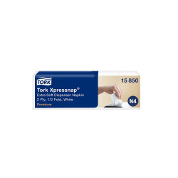 Szalvéta adagolóba 2 rétegű 1/2 hajtású 10,7 x 16,5 cm 1000 lap/csomag Premium Xpressnap® Extra Soft N4 Tork_15850 fehér