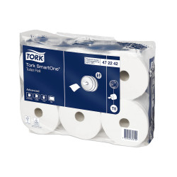 Toalettpapír 2 rétegű laponkénti adagolású 1150 lap/207 m/tekercs 6 tekercs/csomag Smart One®Tork_472242 fehér T8 Toalettpapírok TORK