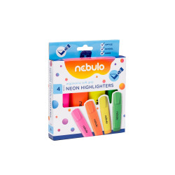 Szövegkiemelő készlet, Nebulo, 4 klf. neon szín Szövegkiemelő Nebulo