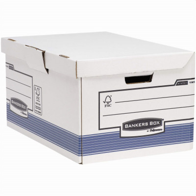 Archiváló konténer csapófedéllel, karton, 310 x 390 x 560 mm., Bankers Box System by Fellowes® 2 db/csomag, kék/fehér Archiváló konténer csapófedéllel, karton, 310 x 390 x 560 mm., Bankers Box System by Fellowes® 2 db/csomag, kék/fehér