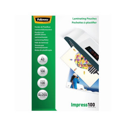 Lamináló fólia, A3, 100 mikron, fényes, 100 db/doboz, Fellowes® Kötészeti kellék Fellowes