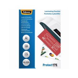 Lamináló fólia, A4, 175 mikron, fényes, 100 db/doboz, Fellowes® Kötészeti kellék Fellowes