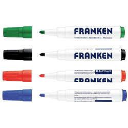 Táblamarker készlet, 1-3mm, kerek, antibakteriális , Z1999 Franken 4 klf. Szín Táblamarker Franken