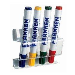 Táblamarker tartó mágneses 4 db marker tárolására alkalmas Franken átlátszó Táblatörlő Franken