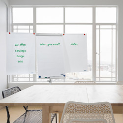 Flipchart tábla mobil 68x105cm, mágneses, 2 db segédkarral, 5 görgős Premium line  F2400/N Franken