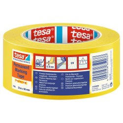 Jelölőszalag figyelmeztető 50mmX33m Tesa sárga Kordonszalag, jelölő szalag Tesa