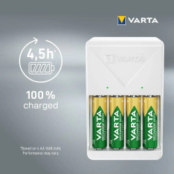 Elemtöltő, akku Plug töltő + 4 db AA 2100 mAH Varta Elem, akkumulátor, töltő Varta
