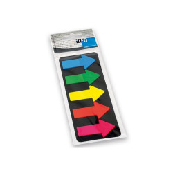 Jelölőcímke 25x45mm, 5x25lap, műanyag nyíl Info Notes kék zöld sárga narancssárga rózsaszín Jelölőcímke Info Notes