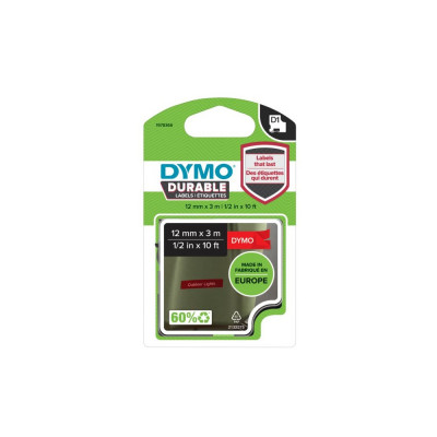 Feliratozógép szalag tartós Dymo D1 1978366 12mmx3m ORIGINAL fehér/piros