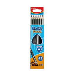 Grafitceruza HB, radíros, háromszögletű 12 db/bliszter Keyroad Black Grafitceruza Keyroad