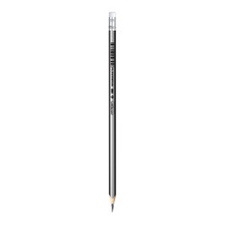 Grafitceruza HB, radíros, háromszögletű 12 db/bliszter Keyroad Black