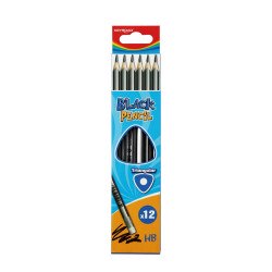 Grafitceruza HB, radíros, háromszögletű 12 db/bliszter Keyroad Black Grafitceruza Keyroad