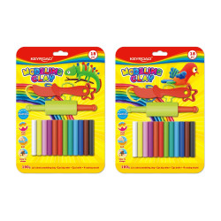 Gyurmakészlet 180g. műanyag késsel és nyújtóval 12 db/bliszter Keyroad vegyes színek Gyurma és kelléke Keyroad