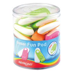 Radír, PVC mentes 24 db/display Keyroad Fun Pod vegyes színek Radír Keyroad
