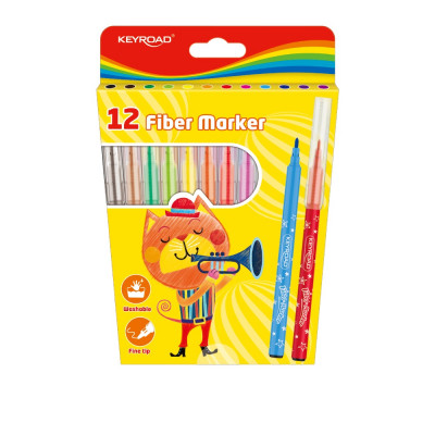 Rostirón, filctoll készlet 2 mm 12 db/bliszter Keyroad vegyes színek Rostirón, filctoll készlet 2 mm 12 db/bliszter Keyroad vegyes színek