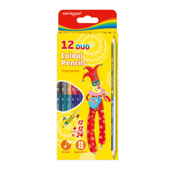 Színes ceruza készlet kétvégű, háromszögletű Keyroad Duo 12 klf. szín Színesceruza Keyroad