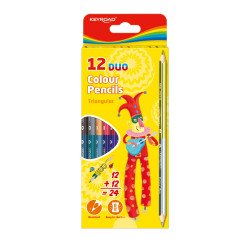 Színes ceruza készlet kétvégű, háromszögletű Keyroad Duo 12 klf. szín Színesceruza Keyroad