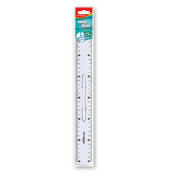 Vonalzó 30 cm, kétoldalt skálázott, fogantyús Keyroad Vonalzó, szögmérő Keyroad