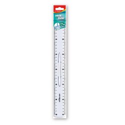 Vonalzó 30 cm, kétoldalt skálázott, fogantyús Keyroad Vonalzó, szögmérő Keyroad