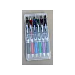 Írószertartó asztali műanyag 6db-os készlet BL77 toll, Pentel 6 klf. szín Írószertartó PENTEL