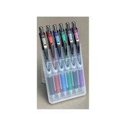 Írószertartó asztali műanyag 6db-os készlet BL77 toll, Pentel 6 klf. szín Írószertartó PENTEL