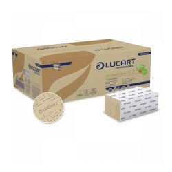 Kéztörlő 2 rétegű V hajtogatású 190 lap/csomag 20 cs/karton EcoNatural Lucart_863044 havanna barna Papírtörlők Lucart
