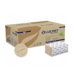 Kéztörlő 2 rétegű V hajtogatású 190 lap/csomag 20 cs/karton EcoNatural Lucart_863044 havanna barna Papírtörlők Lucart
