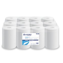 Kéztörlő 2 rétegű tekercses átmérő: 14 cm 100% cellulóz 12 tekercs/karton 14 CF Strong Lucart_861093J fehér Papírtörlők Lucart